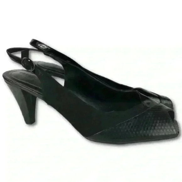 East 5th Heels Size 9.5 Snakeskin Print Peep Toe - Picture 10 of 10